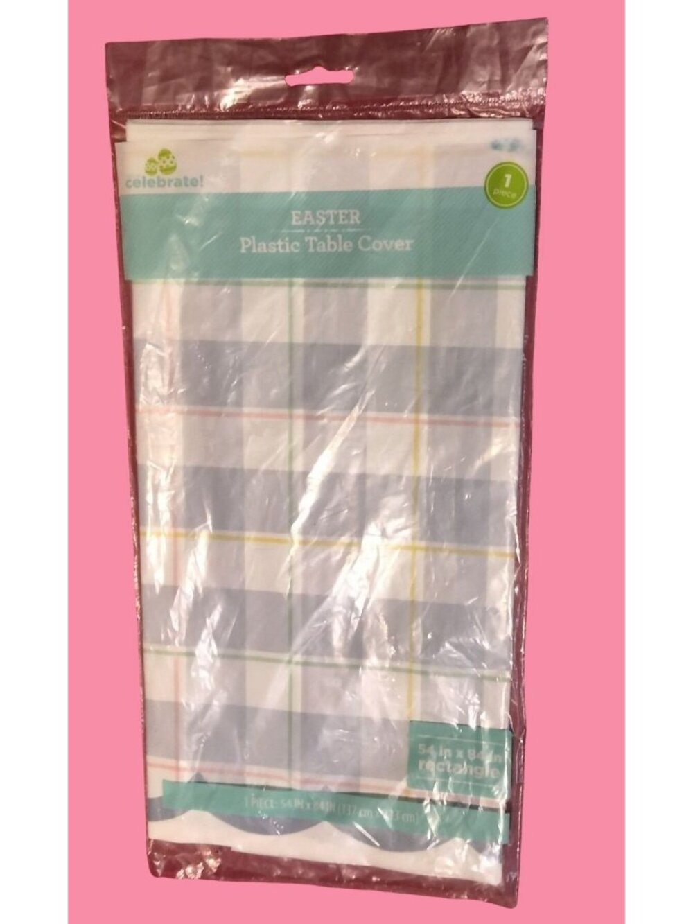 Blue Plaid Tablecloth Table Cover Party Picnic 54 x 108 Plastic